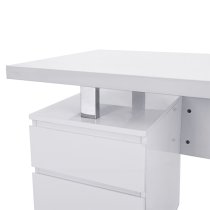 Sydney High Gloss Computer Desk With 3 Drawers In White