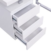 Sydney High Gloss Computer Desk With 3 Drawers In White