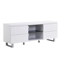 Sydney High Gloss TV Stand In White With 4 Drawers