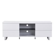 Sydney High Gloss TV Stand In White With 4 Drawers