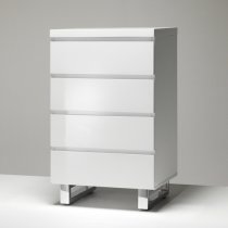 Sydney Chest Of Drawers in High Gloss White With 4 Drawers