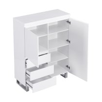 Sydney Highboard In White High Gloss With 2 Door And 3 Drawers