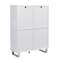 Sydney Highboard In White High Gloss With 2 Door And 3 Drawers