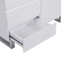 Sydney Highboard In White High Gloss With 2 Door And 3 Drawers