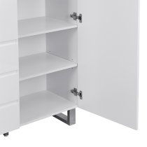 Sydney Highboard In White High Gloss With 2 Door And 3 Drawers