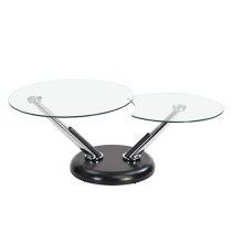 Tokyo Twist Glass Top Coffee Table With Black Matt Base