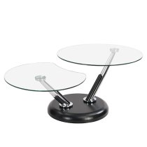 Tokyo Twist Glass Top Coffee Table With Black Matt Base