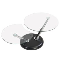 Tokyo Twist Glass Top Coffee Table With Black Matt Base