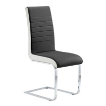 Symphony Faux Leather Dining Chair In Black And White