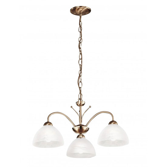 Milanese 3 Arm Antique Brass Ceiling Light