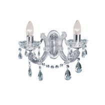 Marie Therese 2 Lamp Chrome Crystal Wall Light