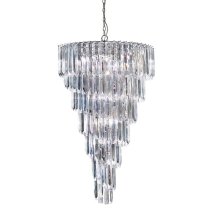 Sigma 9 Lamp Chrome Spiral Ceiling Light With Acrylic Prisms