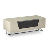 Chroma Small High Gloss TV Stand With Steel Frame In Ivory