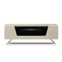 Chroma Small High Gloss TV Stand With Steel Frame In Ivory