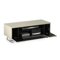 Chroma Small High Gloss TV Stand With Steel Frame In Ivory