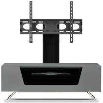 Chroma Small High Gloss TV Stand With Steel Frame In Grey