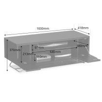 Chroma Small High Gloss TV Stand With Steel Frame In Grey