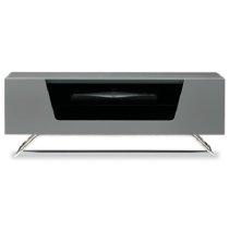 Chroma Small High Gloss TV Stand With Steel Frame In Grey