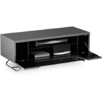 Chroma Small High Gloss TV Stand With Steel Frame In Grey