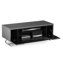 Chroma Small High Gloss TV Stand With Steel Frame In Black