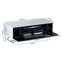 Chroma Small High Gloss TV Stand With Steel Frame In Black