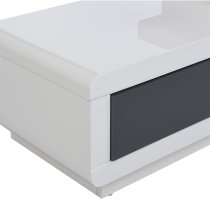 Celia High Gloss TV Stand With 2 Drawers In White And Grey