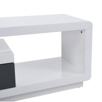 Celia High Gloss TV Stand With 2 Drawers In White And Grey