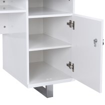 Sydney High Gloss Computer Desk With 1 Door 3 Drawers In White