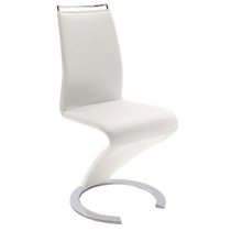 Summer Z White Faux Leather Dining Chairs In Pair