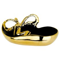 Satto Gold And Black Finish Ceramic Lady Dish