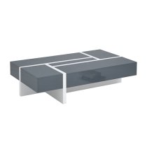 Storm High Gloss Storage Coffee Table In Grey And White