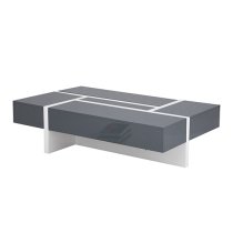 Storm High Gloss Storage Coffee Table In Grey And White