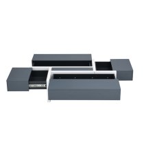 Storm High Gloss Storage Coffee Table In Grey And White