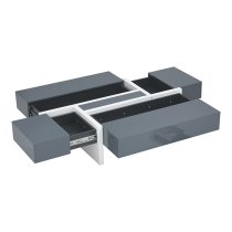 Storm High Gloss Storage Coffee Table In Grey And White