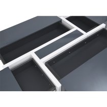 Storm High Gloss Storage Coffee Table In Grey And White