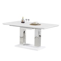 Monton Small Extending High Gloss Dining Table In White