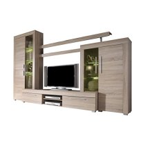 Boom Living Room Set In Oak With LED Lights