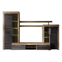 Boom Living Room Furniture Set In Walnut And Dark Brown