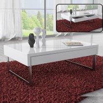 Casa High Gloss Coffee Table With 1 Drawer In White