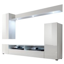 Delta Living Room Furniture Set 1 In White High Gloss With LED