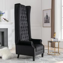 Trento Tall Upholstered Velvet Porter Chair In Black