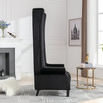 Trento Tall Upholstered Velvet Porter Chair In Black