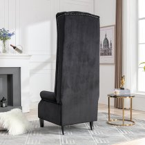 Trento Tall Upholstered Velvet Porter Chair In Black