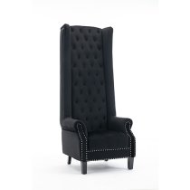 Trento Tall Upholstered Velvet Porter Chair In Black