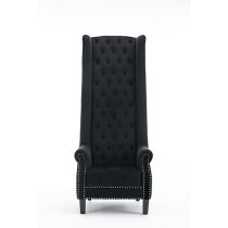 Trento Tall Upholstered Velvet Porter Chair In Black