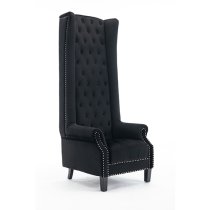 Trento Tall Upholstered Velvet Porter Chair In Black