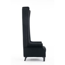 Trento Tall Upholstered Velvet Porter Chair In Black