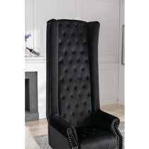 Trento Tall Upholstered Velvet Porter Chair In Black