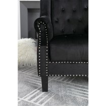 Trento Tall Upholstered Velvet Porter Chair In Black