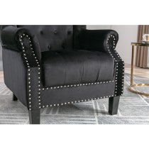 Trento Tall Upholstered Velvet Porter Chair In Black